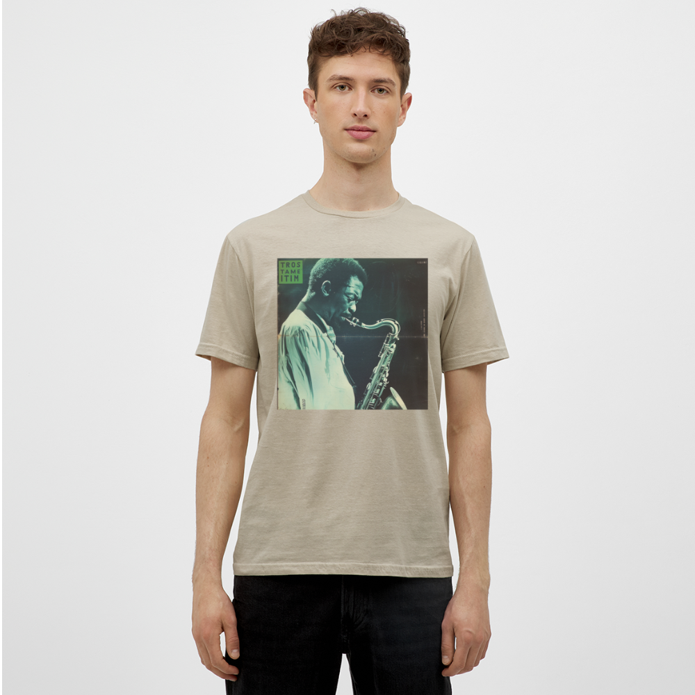 Gåtfull figur i jazzens underground, T-shirt herr - sandbeige