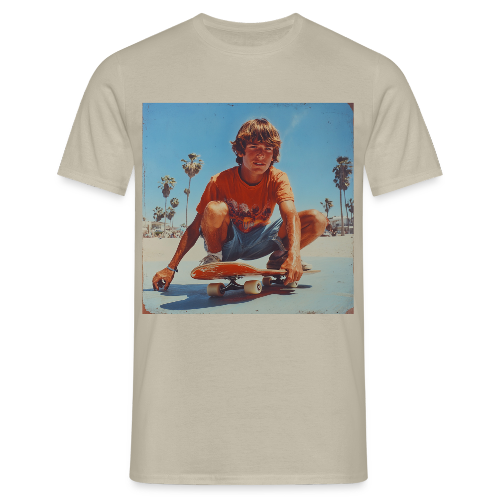 Sunset Vibes, 70s Style, T-shirt herr - sandbeige