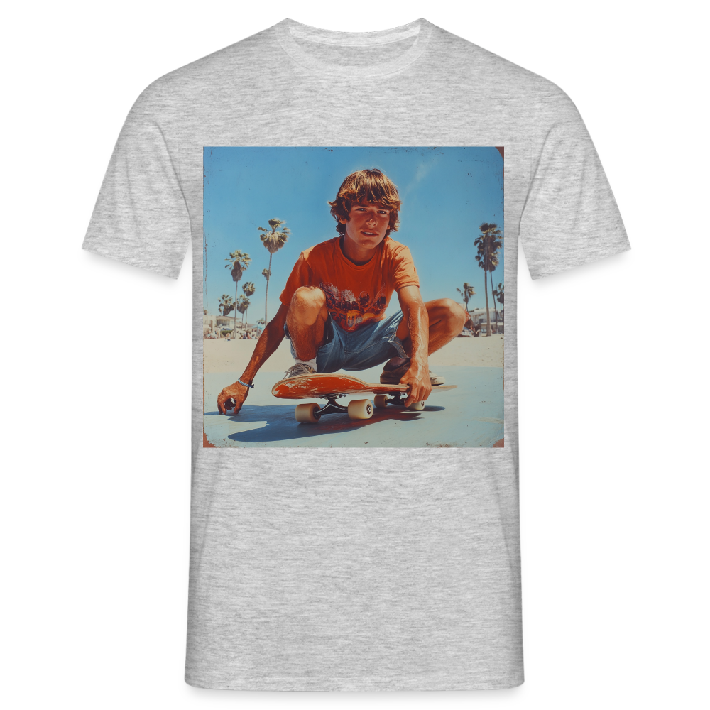 Sunset Vibes, 70s Style, T-shirt herr - gråmelerad