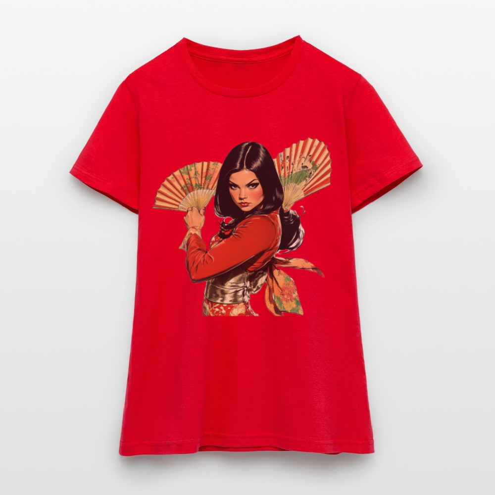 Dansen med Solfjädrar: Vindens krigare, T-shirt dam - röd