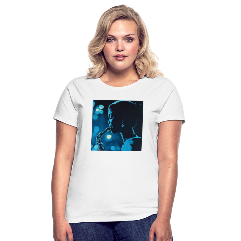 Blå toner i skymningen, T-shirt dam - vit