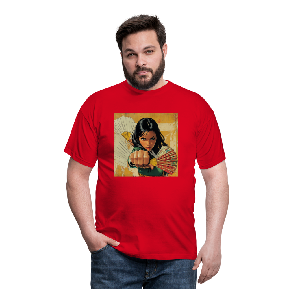 Blå Lotus, T-shirt herr - röd