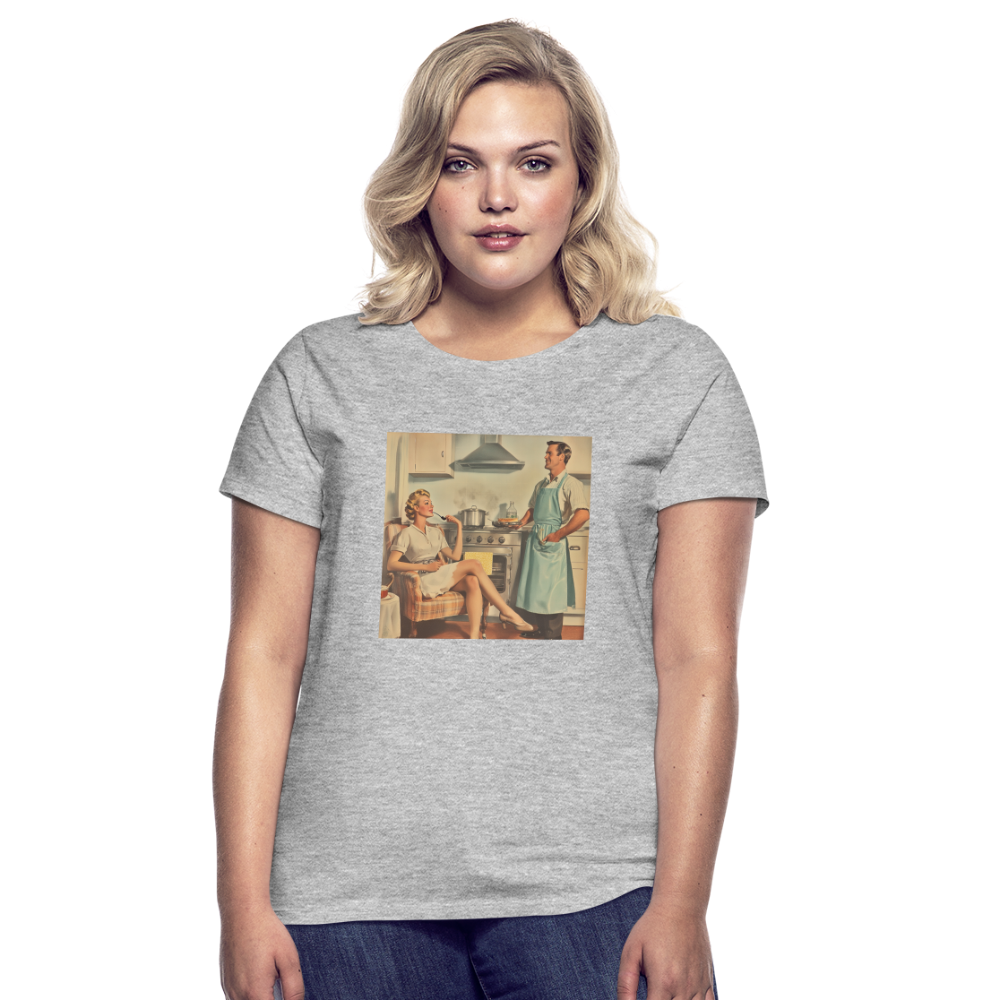 Äta bör man - annars dör man, T-shirt dam - gråmelerad