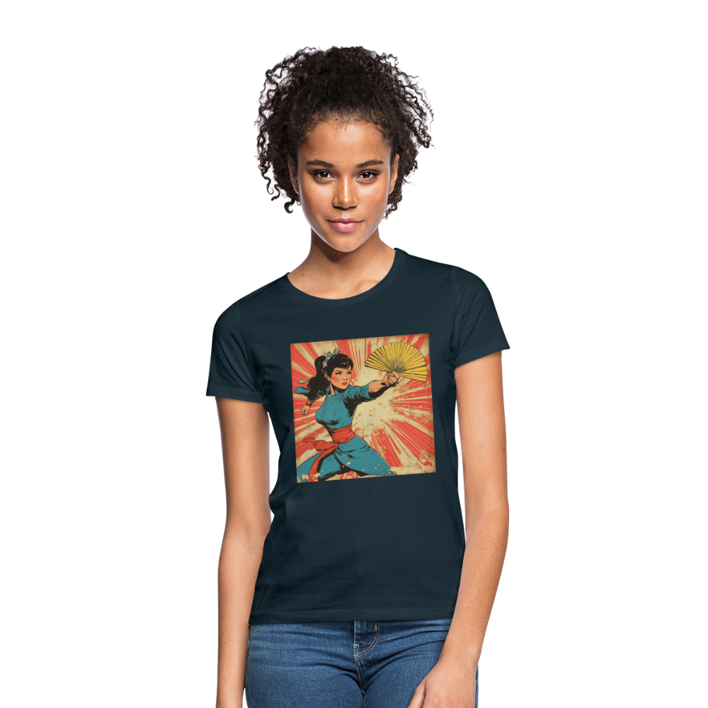 Solfjädern, T-shirt dam - marinblå