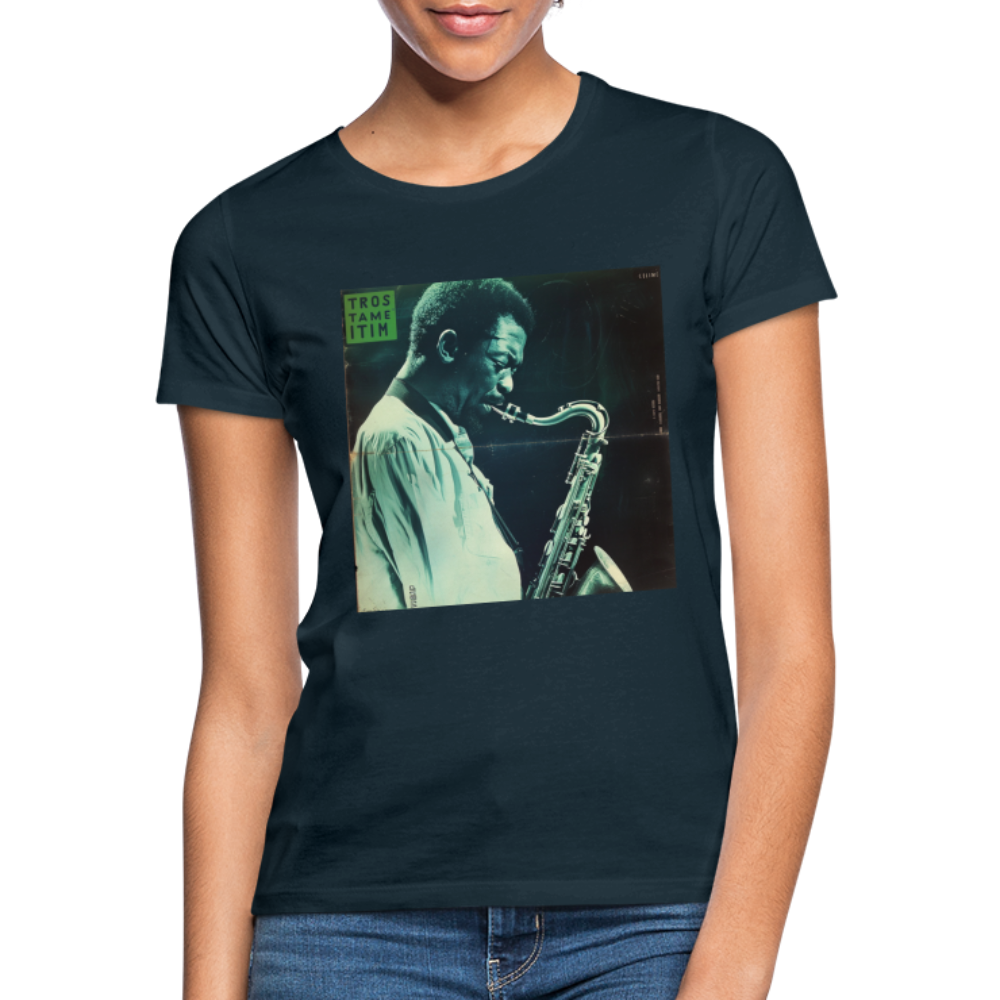 Gåtfull figur i jazzens underground, T-shirt dam - marinblå