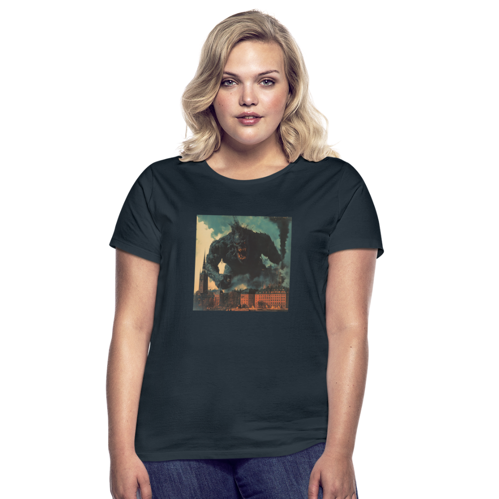 Helvetesstorm över Staden, T-shirt dam - marinblå