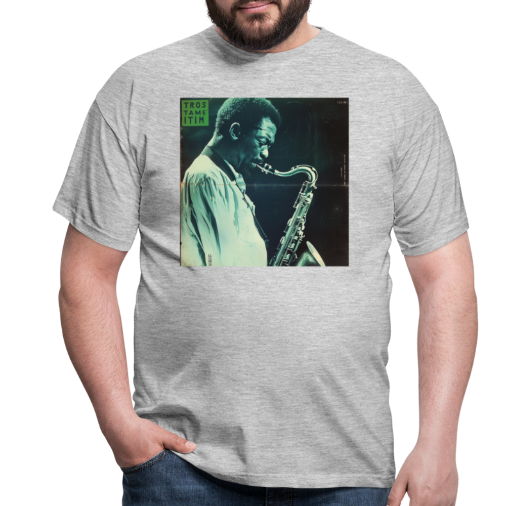 Gåtfull figur i jazzens underground, T-shirt herr - gråmelerad