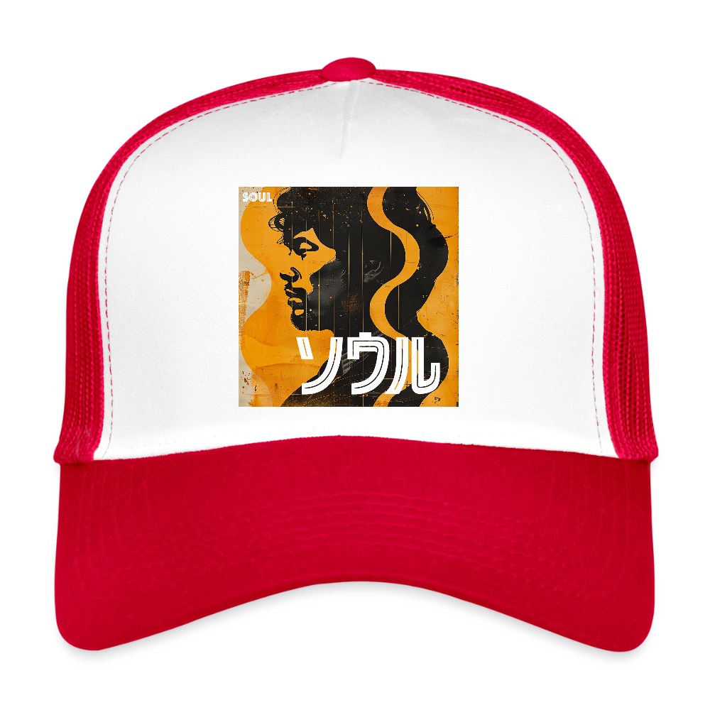 Nippon Grooves, Trucker Cap - vit/röd