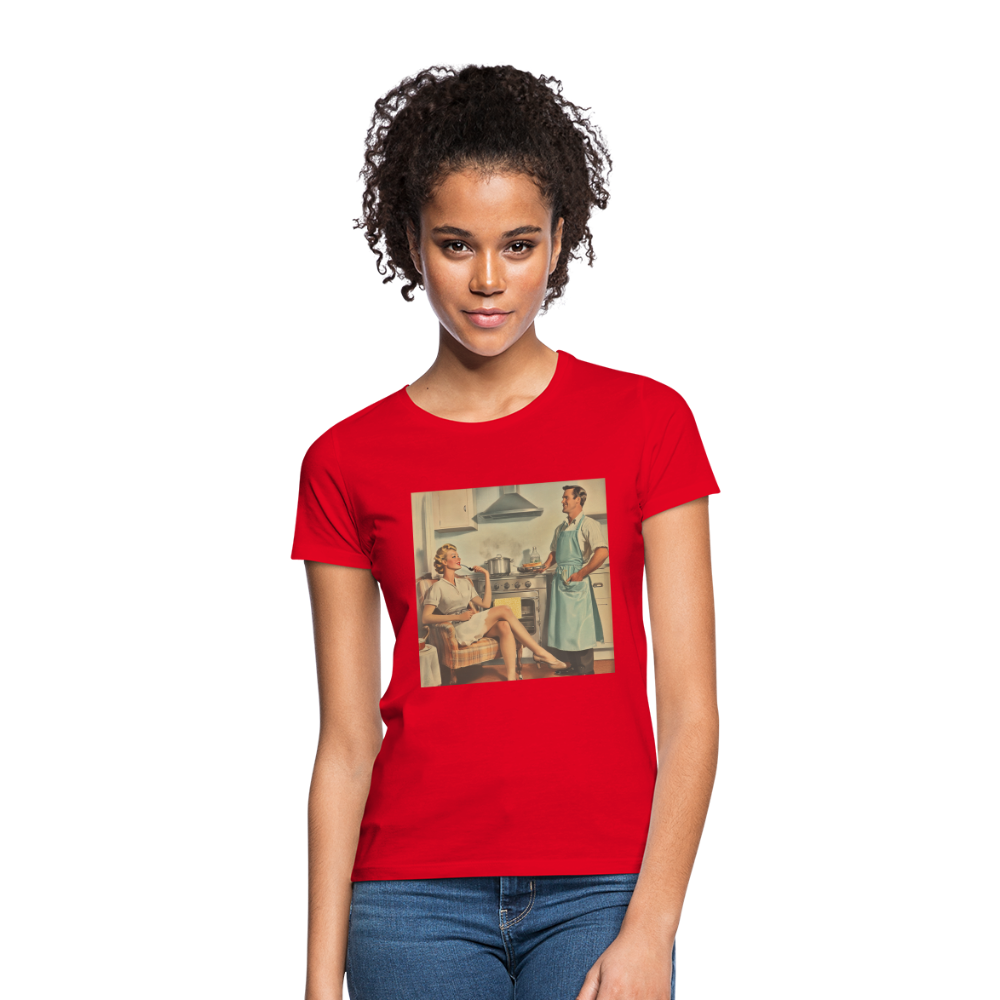 Äta bör man - annars dör man, T-shirt dam - röd