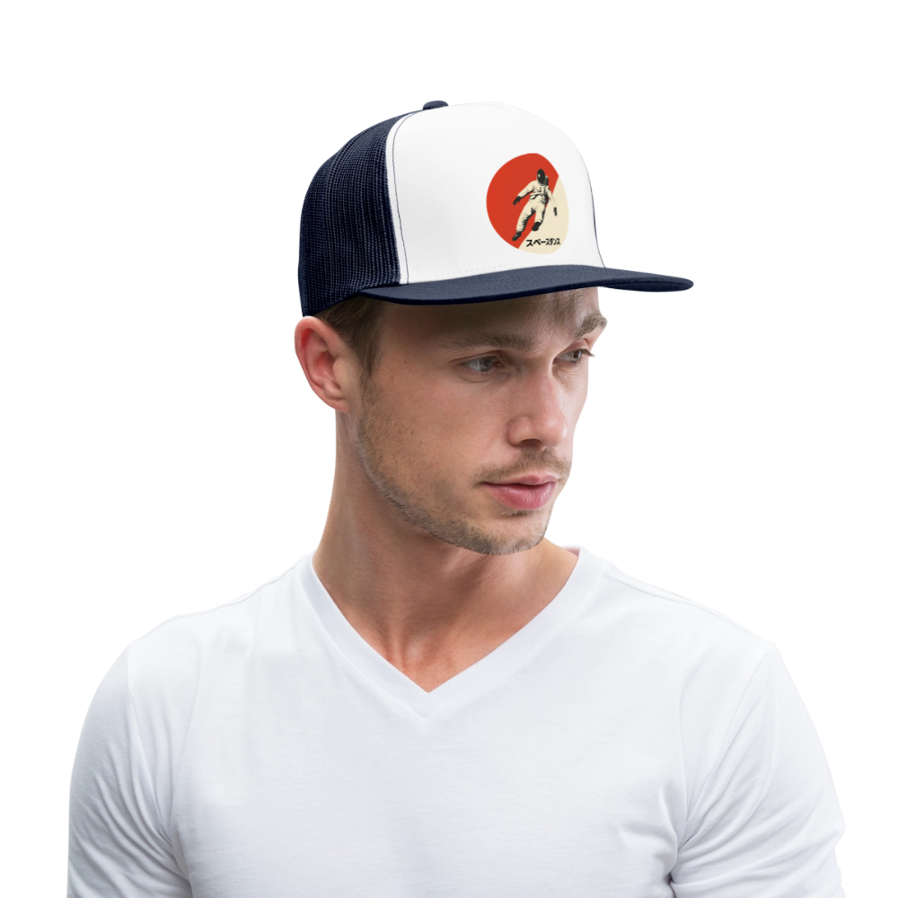 Space Dance, Trucker Cap - vit/marinblå