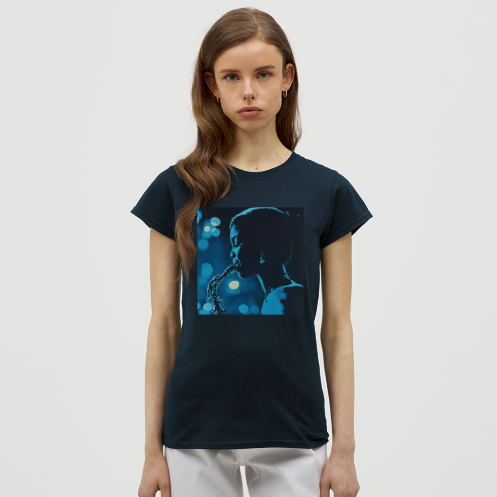 Blå toner i skymningen, T-shirt dam - marinblå