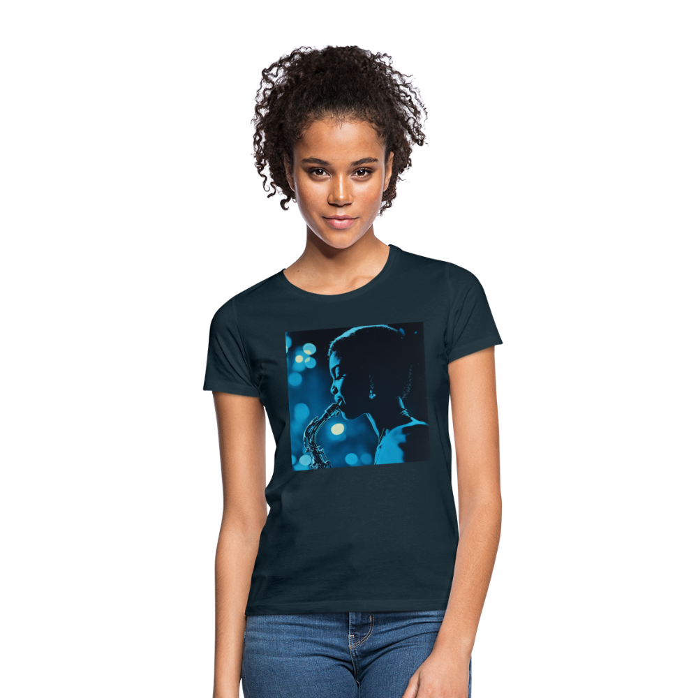 Blå toner i skymningen, T-shirt dam - marinblå