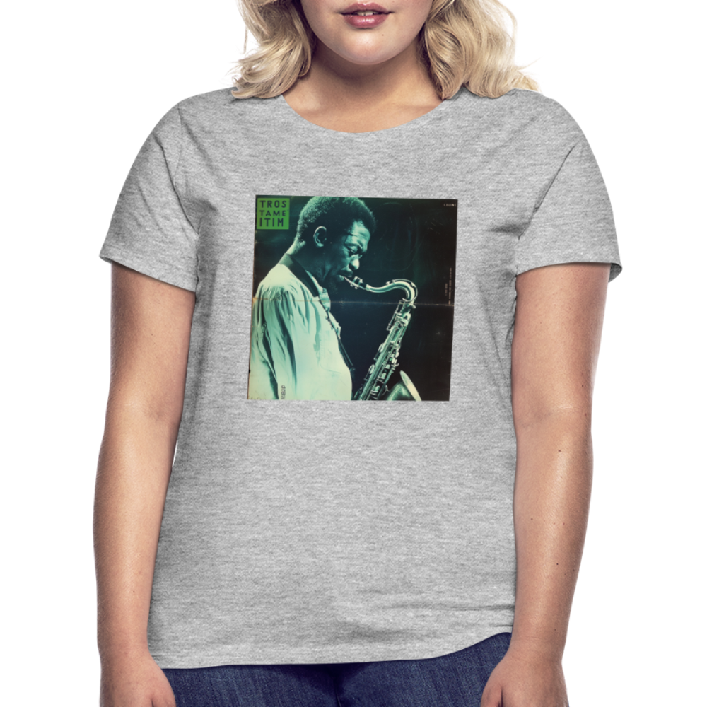 Gåtfull figur i jazzens underground, T-shirt dam - gråmelerad