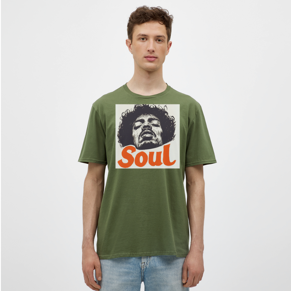 Kärlek, frihet och rättvisa, T-shirt herr - Militärgrön