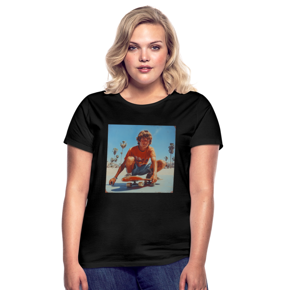Sunset Vibes, 70s Style, T-shirt dam - svart