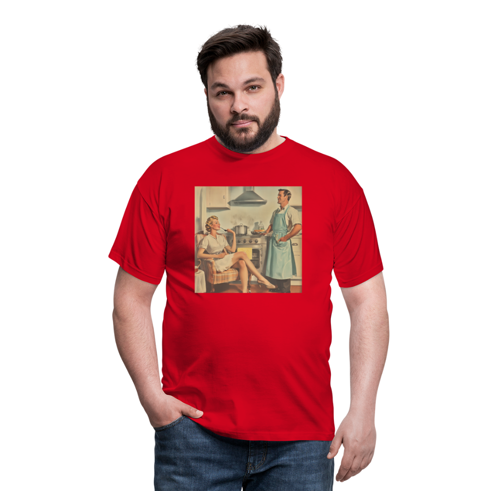 Äta bör man - annars dör man, T-shirt herr - röd