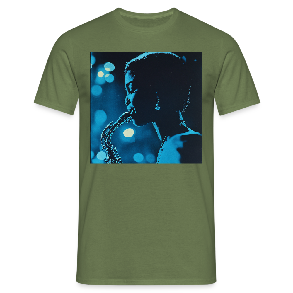 Blå toner i skymningen, T-shirt herr - Militärgrön