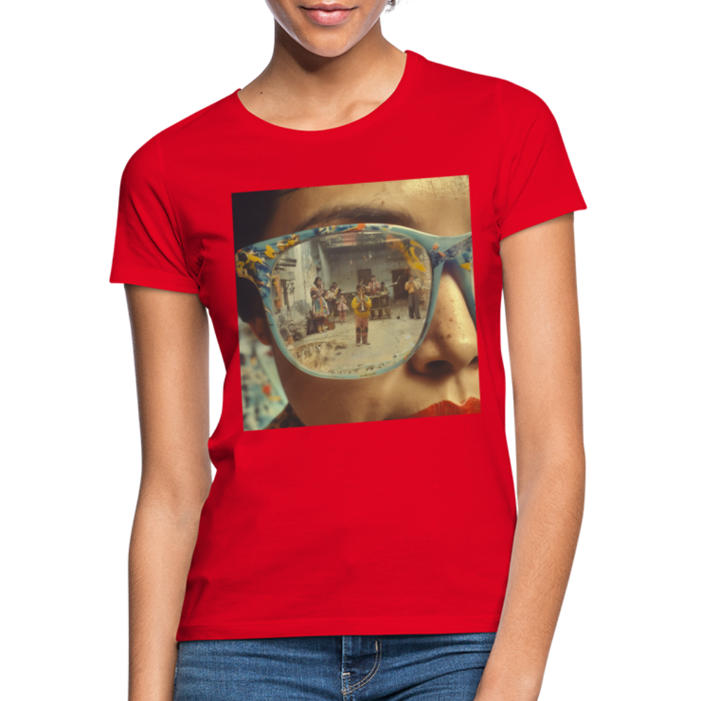 Reflektioner av Anderna, T-shirt dam - röd