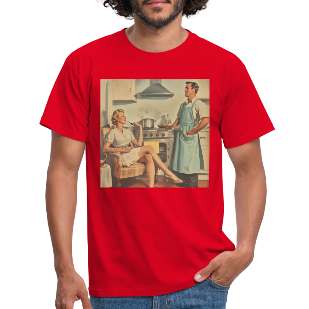 Äta bör man - annars dör man, T-shirt herr - röd
