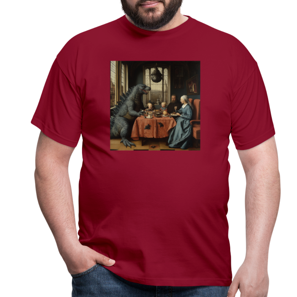 Familjens Fest med Gäst,T-shirt herr - tegelröd