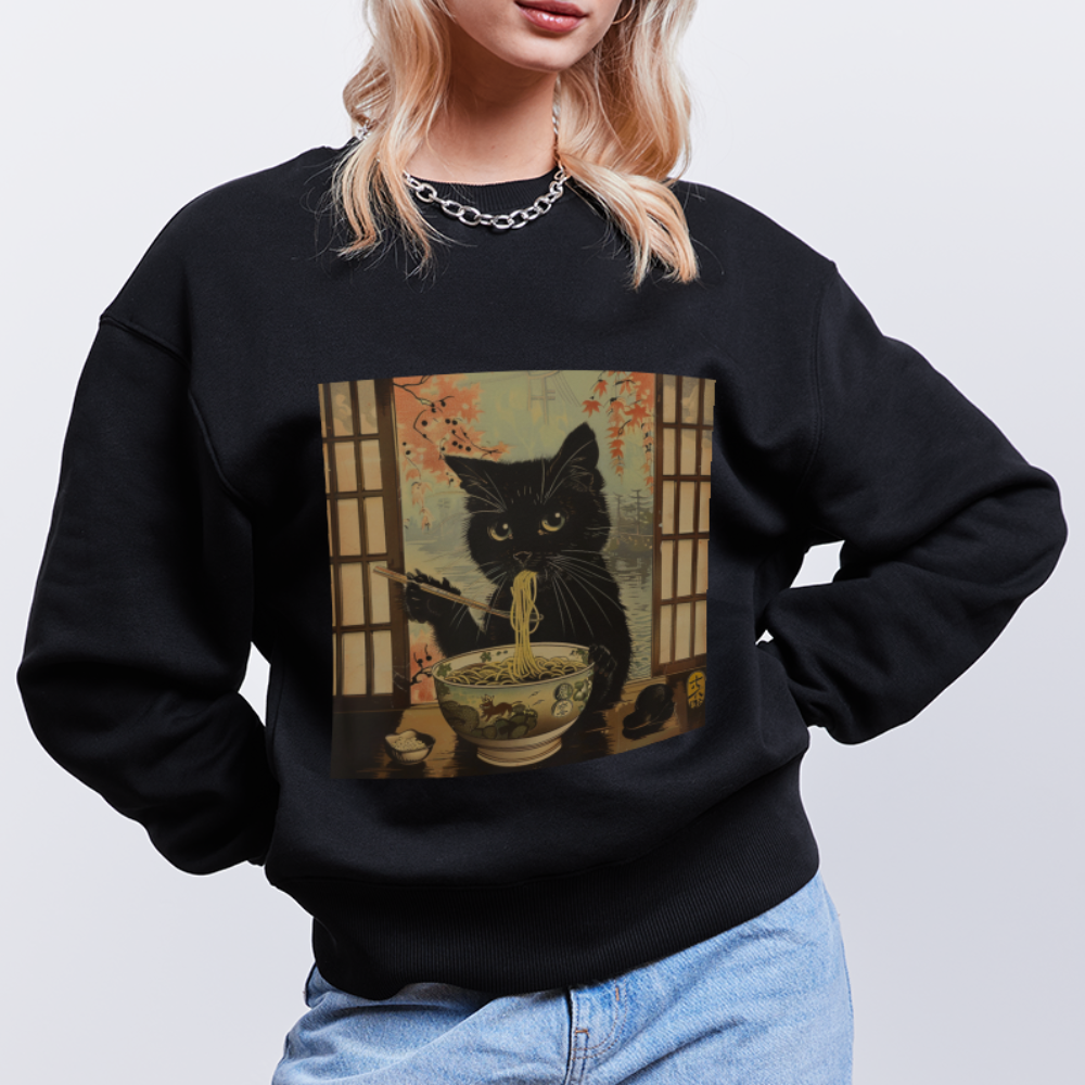 Ramenkatt, Ekologisk oversizetröja RADDER unisex från Stanley/Stella - svart