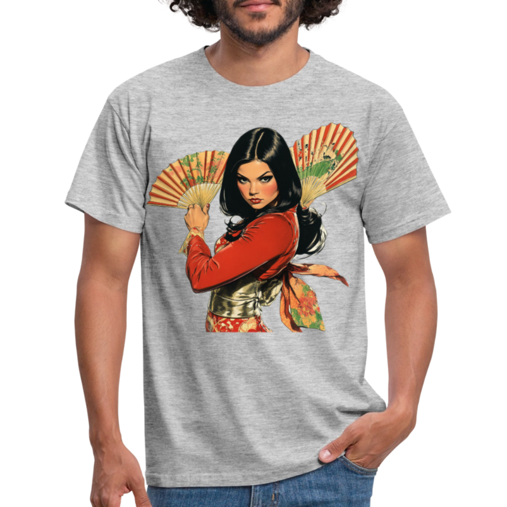 Dansen med Solfjädrar: Vindens krigare, T-shirt herr - gråmelerad