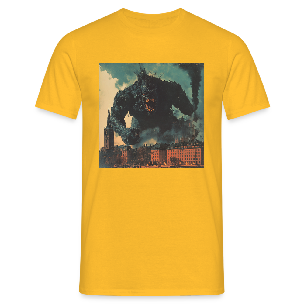 Helvetesstorm över Staden, T-shirt herr - gul