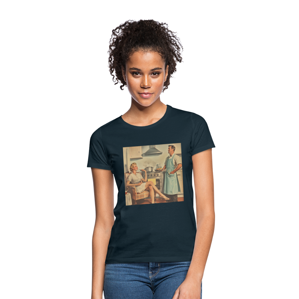 Äta bör man - annars dör man, T-shirt dam - marinblå