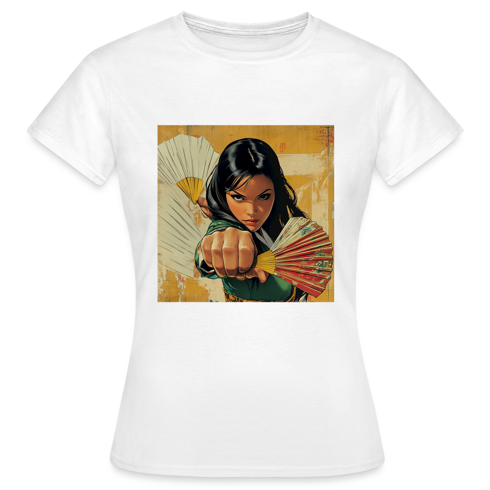 Blå Lotus , T-shirt dam - vit