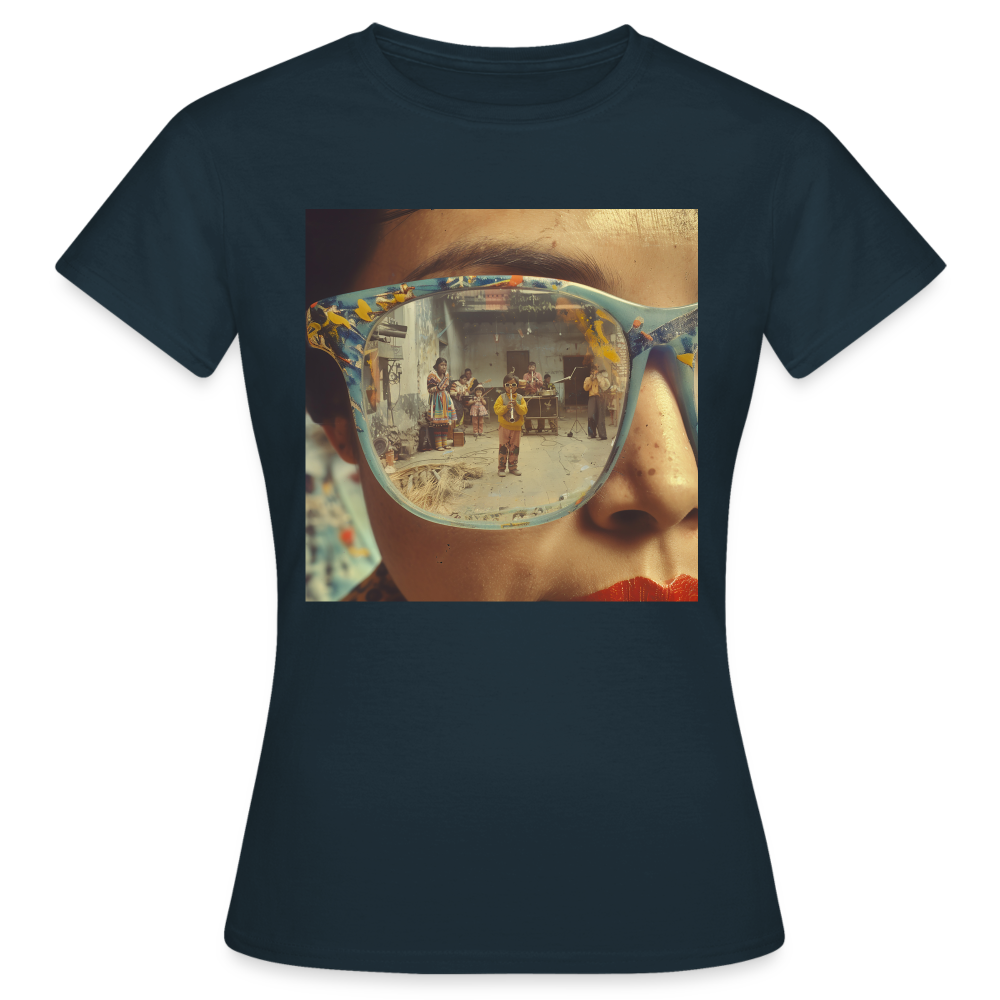 Reflektioner av Anderna, T-shirt dam - marinblå
