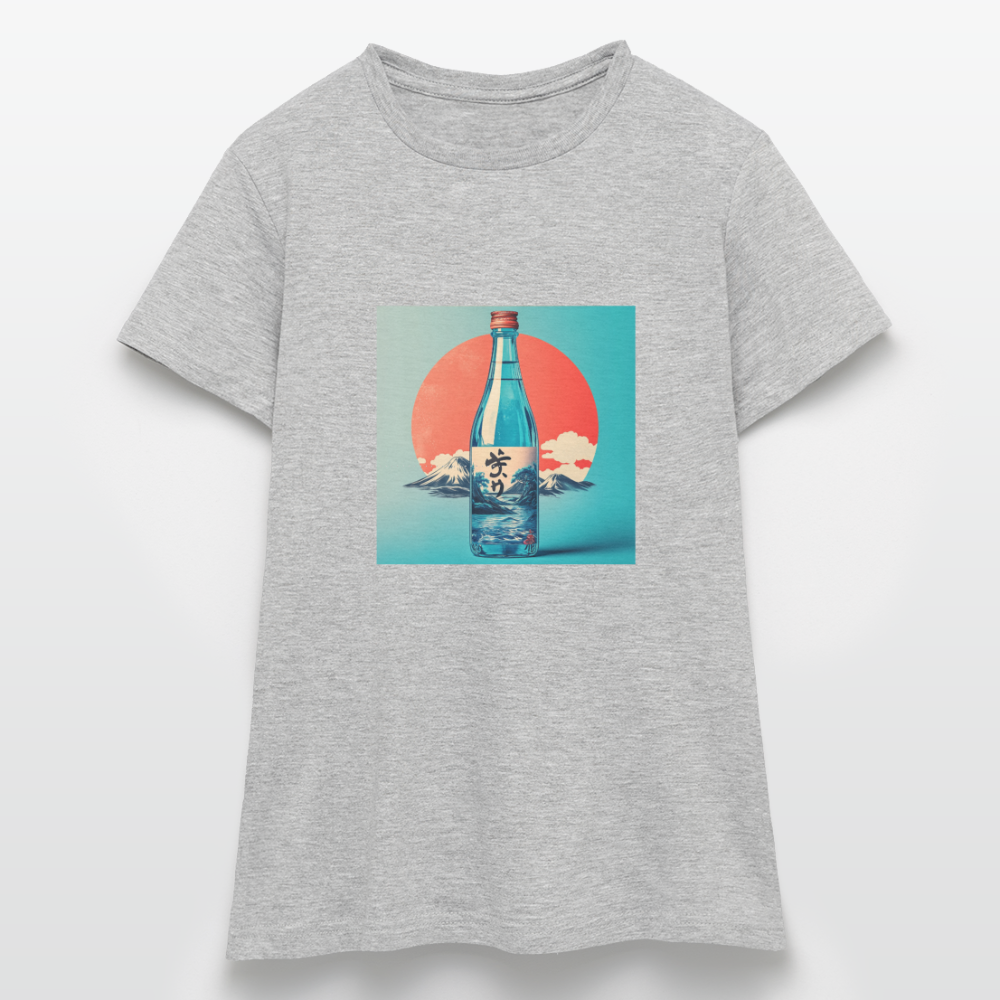 Stillhet i glas, T-shirt dam - gråmelerad