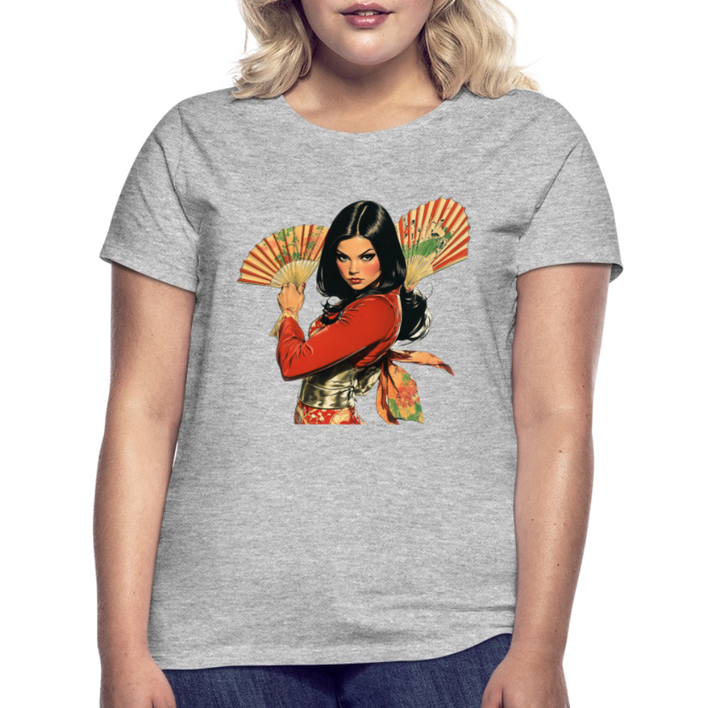 Dansen med Solfjädrar: Vindens krigare, T-shirt dam - gråmelerad