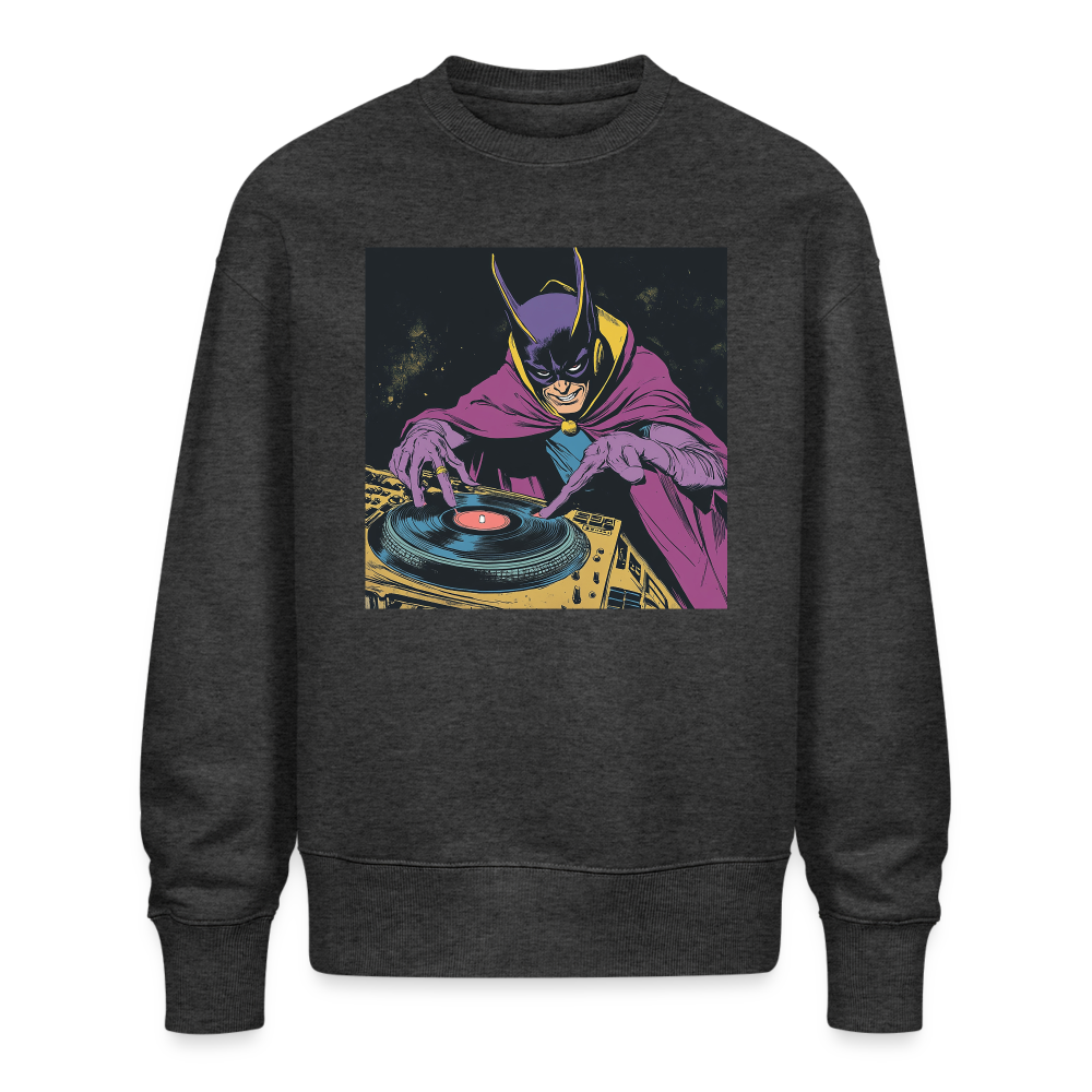 Purple Pulse, Ekologisk oversizetröja RADDER unisex från Stanley/Stella - mörkgråmelerad