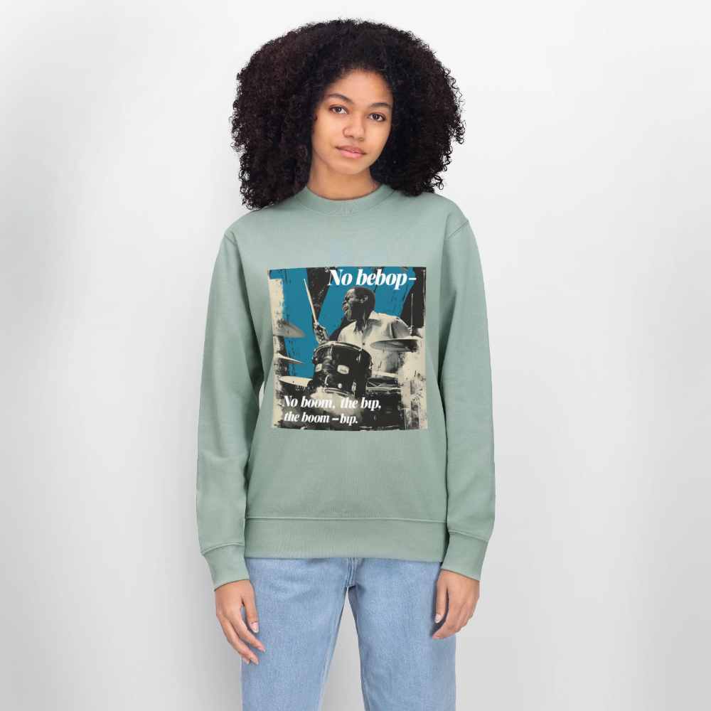 Push It Bebop, Ekologisk sweatshirt CHANGER unisex från Stanley/Stella - ljus grågrön