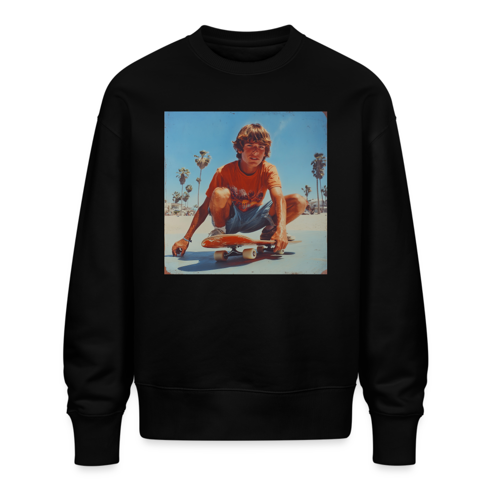 Sunset Vibes, 70s Style, Ekologisk oversizetröja RADDER unisex från Stanley/Stella - svart