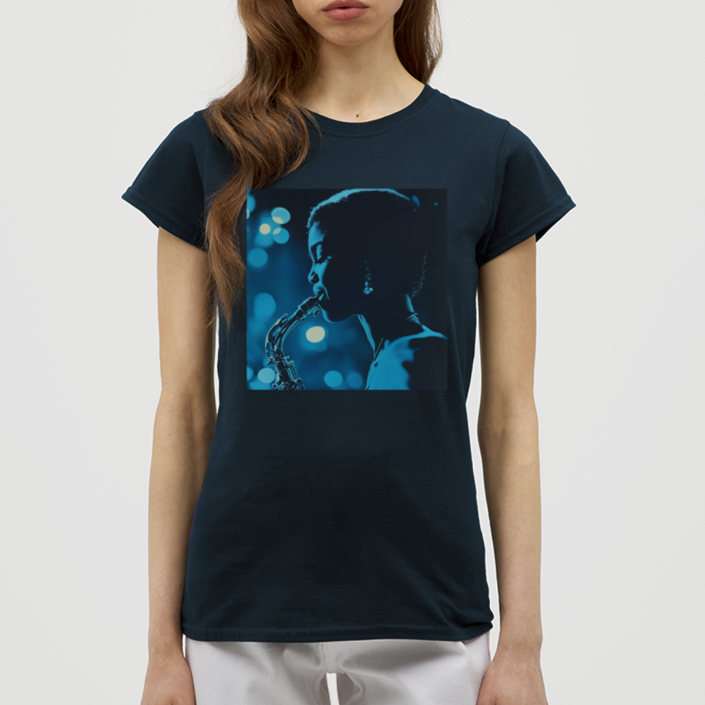 Blå toner i skymningen, T-shirt dam - marinblå