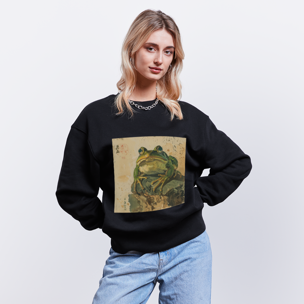 Grodan i Skymningen, Ekologisk oversizetröja RADDER unisex från Stanley/Stella - svart
