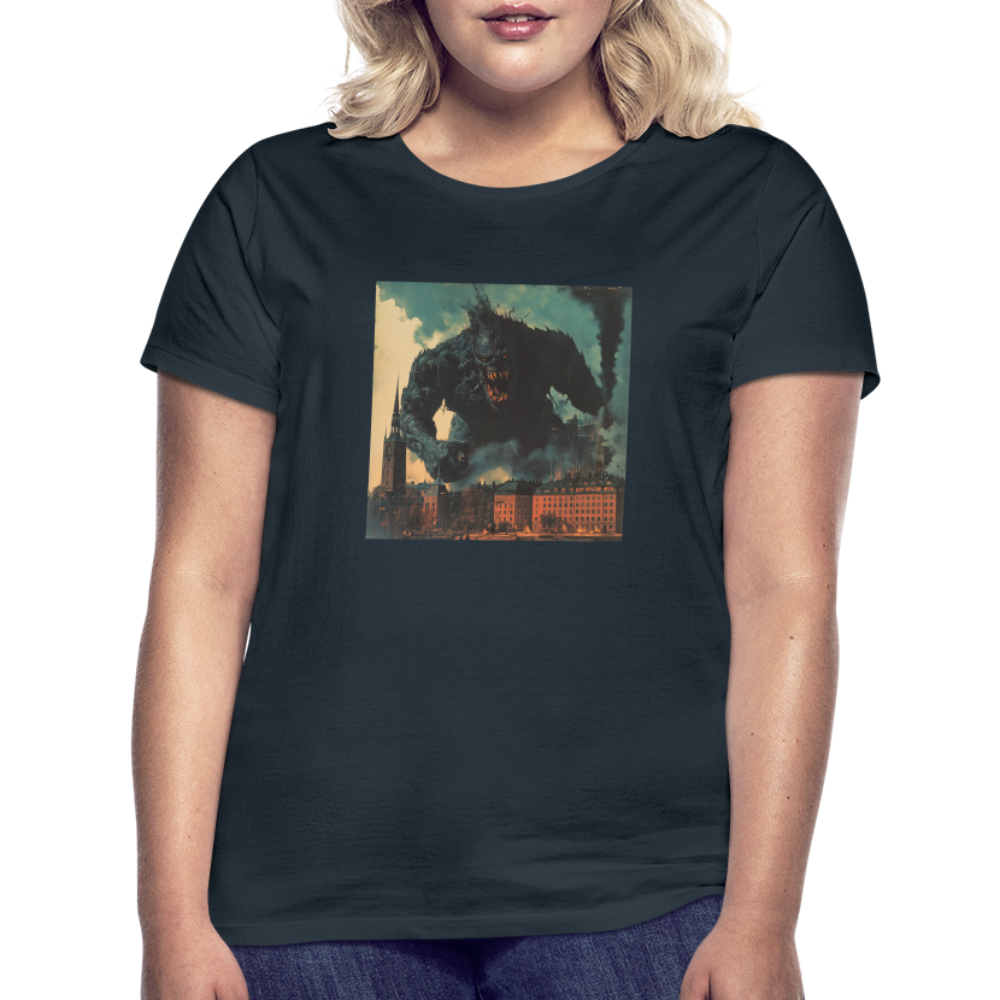 Helvetesstorm över Staden, T-shirt dam - marinblå