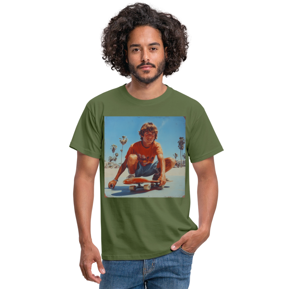 Sunset Vibes, 70s Style, T-shirt herr - Militärgrön