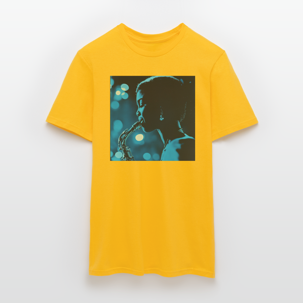 Blå toner i skymningen, T-shirt herr - gul