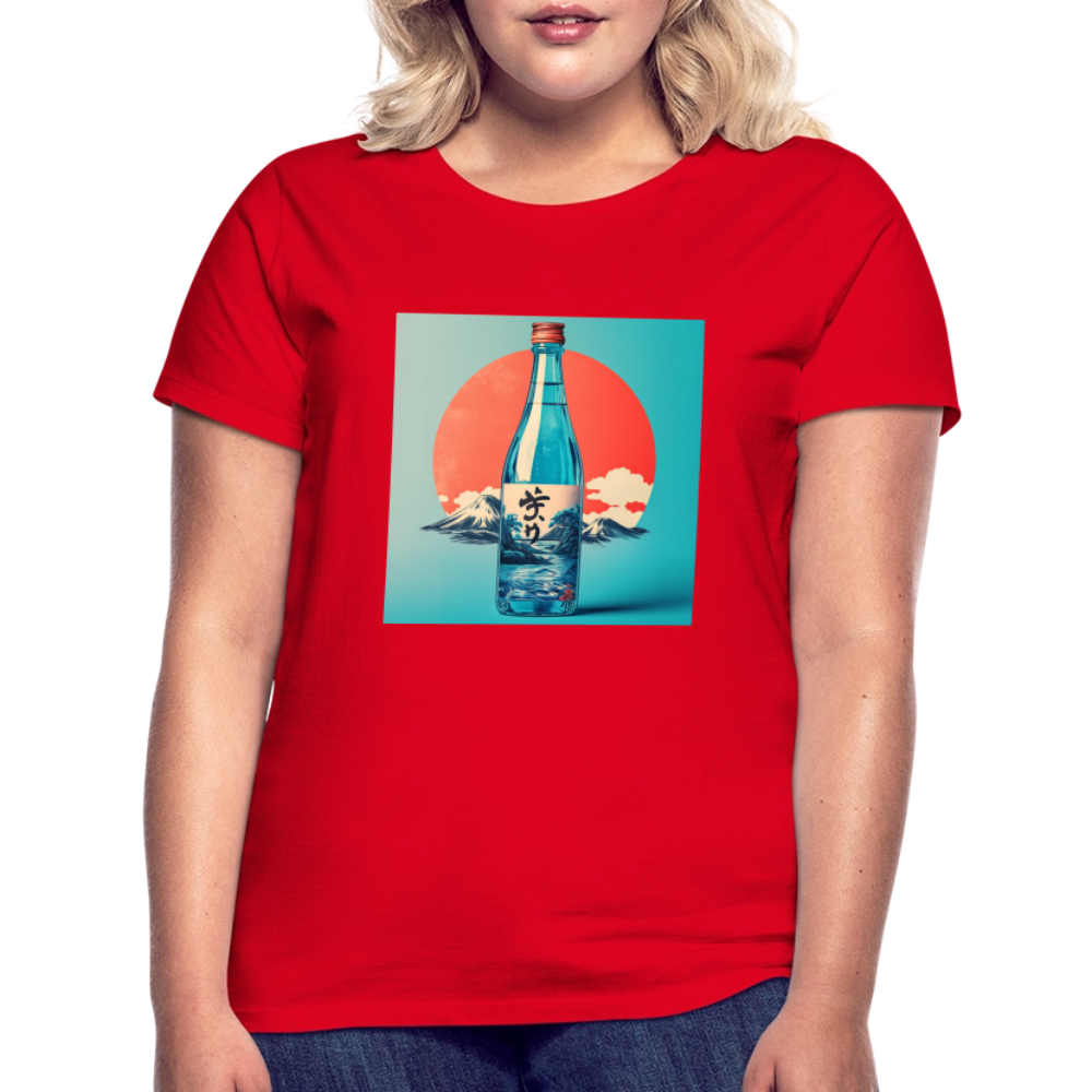 Stillhet i glas, T-shirt dam - röd
