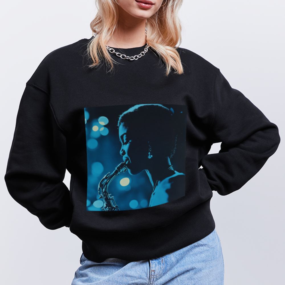 Blå toner i skymningen, Ekologisk oversizetröja RADDER unisex från Stanley/Stella - svart