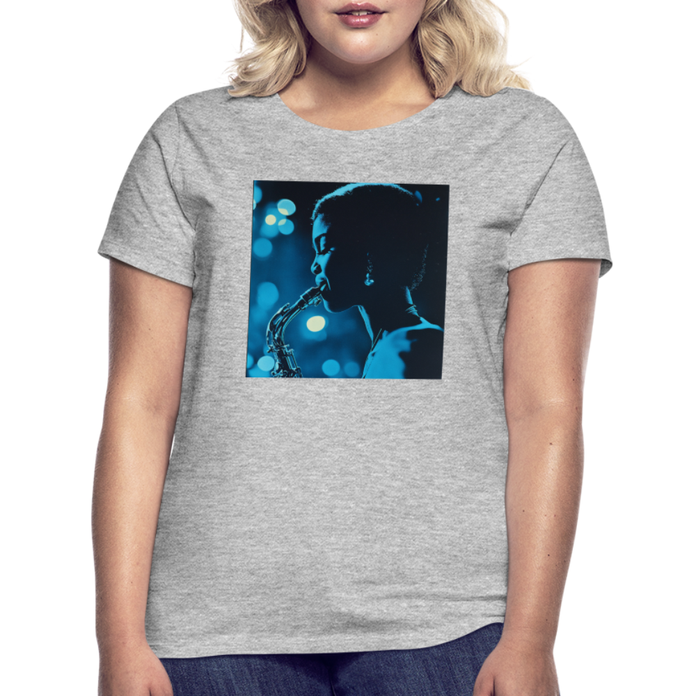 Blå toner i skymningen, T-shirt dam - gråmelerad