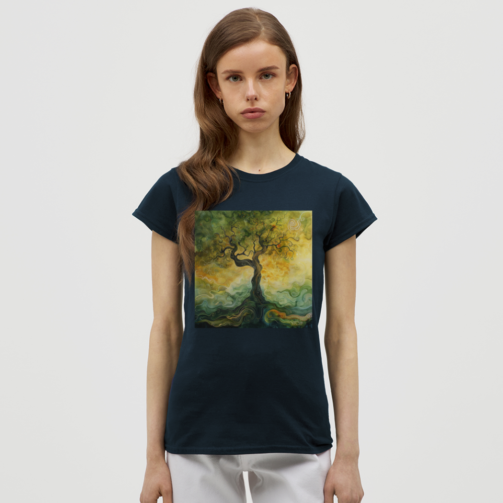 Trädets visdom, T-shirt dam - marinblå