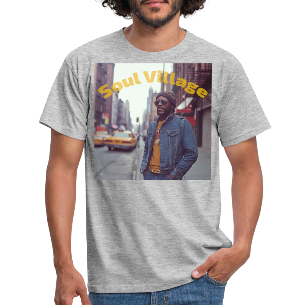 Soul Village, T-shirt herr - gråmelerad