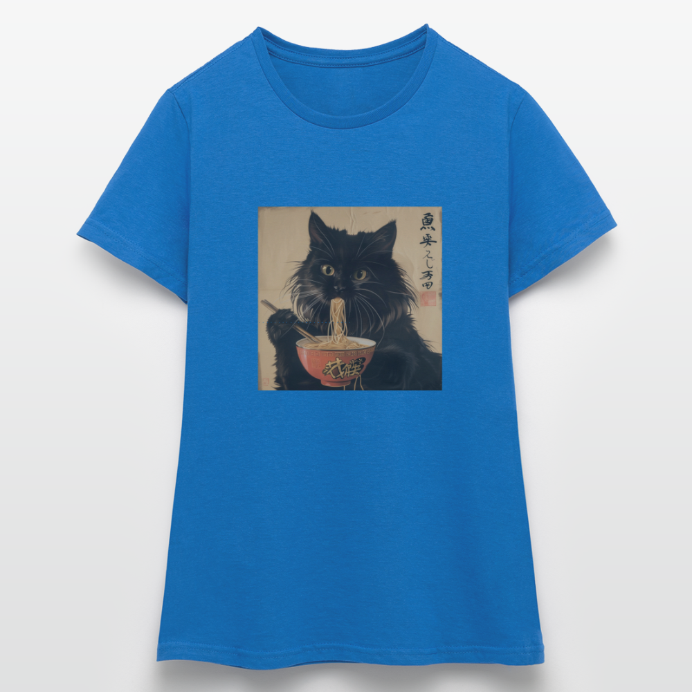 Kejsarens Katt och Ramens Hemlighet, T-shirt dam - royalblå