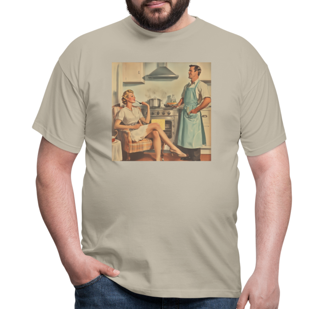 Äta bör man - annars dör man, T-shirt herr - sandbeige