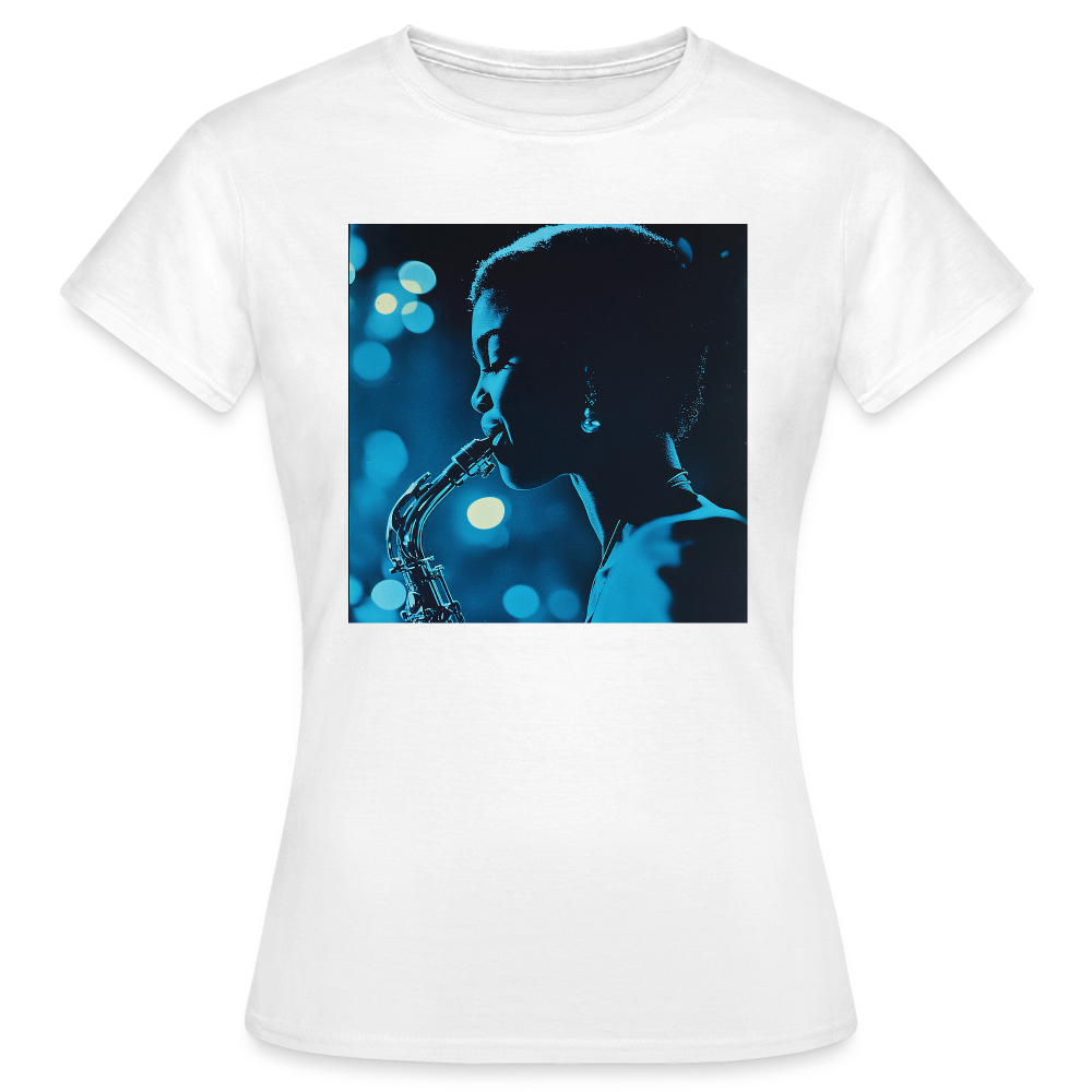 Blå toner i skymningen, T-shirt dam - vit