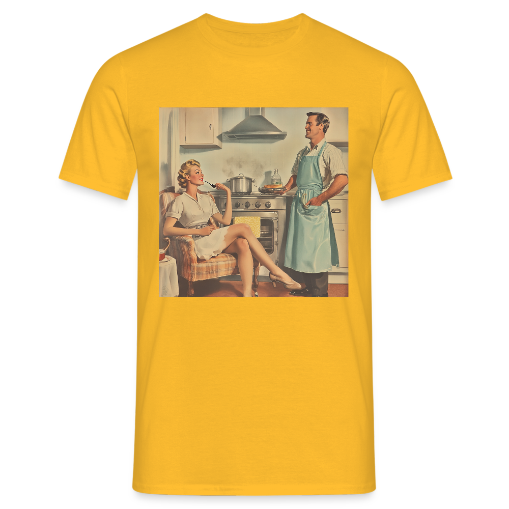 Äta bör man - annars dör man, T-shirt herr - gul
