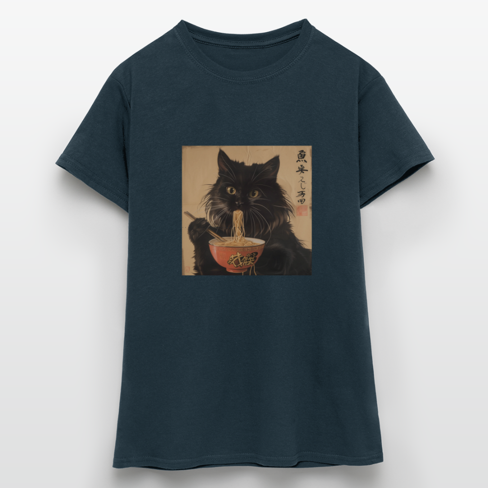 Kejsarens Katt och Ramens Hemlighet, T-shirt dam - marinblå